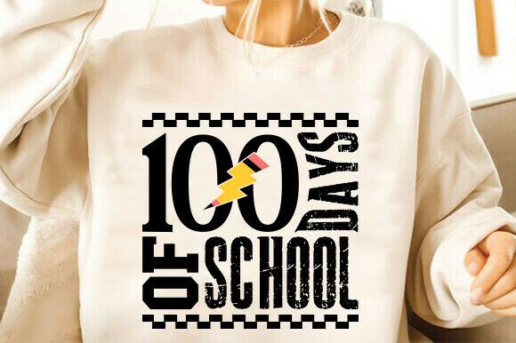 100 Days of School Graphics for T-Shirt Designs