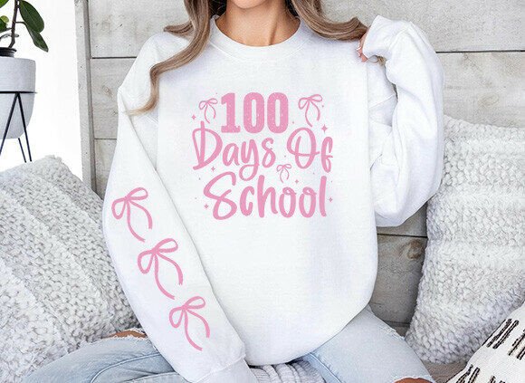 100 Days of School PNG, Bow Sleeve Svg: A Versatile Graphic Design Asset for Bloggers and Publishers