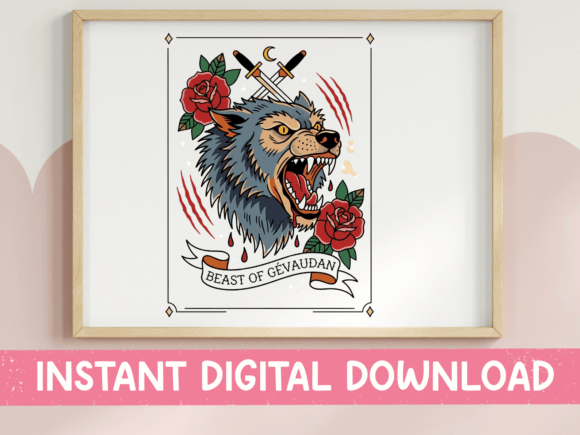 Beast of Gevaudan Flash Tattoo Art: Graphics & T-Shirt Designs