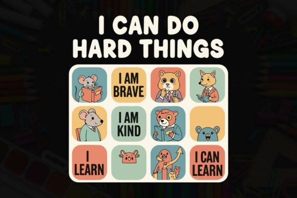Brave Kind Can Learn Affirmation Art Graphics
