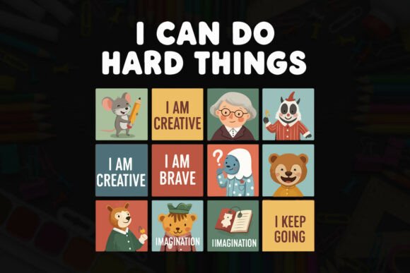 Creative Growth Mindset Characters: Graphics for T-Shirt Designs