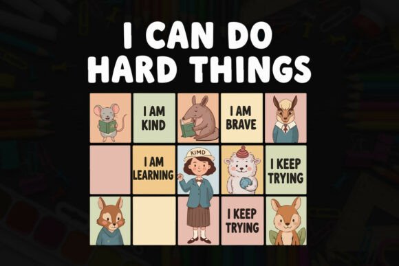 Growth Mindset Learning Character Art Graphics
