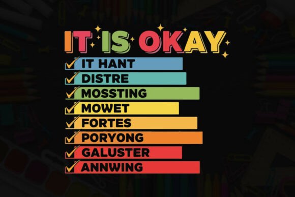 It is Okay Colorful Checklist Typography Graphics