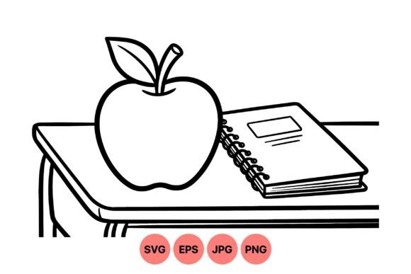 School Desk Apple Clipart SVG: A Versatile Graphic Design Asset for Handmade Creations