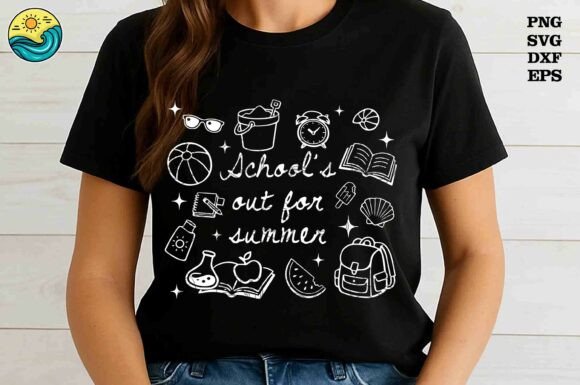 School's Out for Summer Black SVG