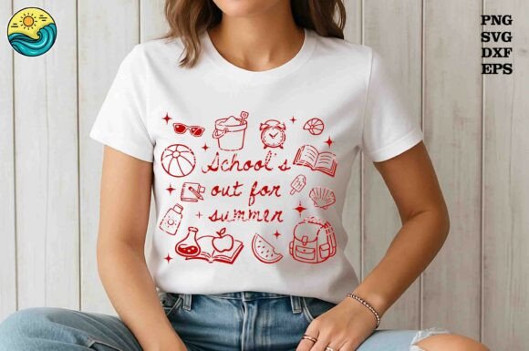 School's Out for Summer Doodles SVG