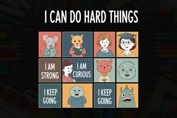 Strong Curious Keep Going Affirmation Graphics and T-Shirt Designs
