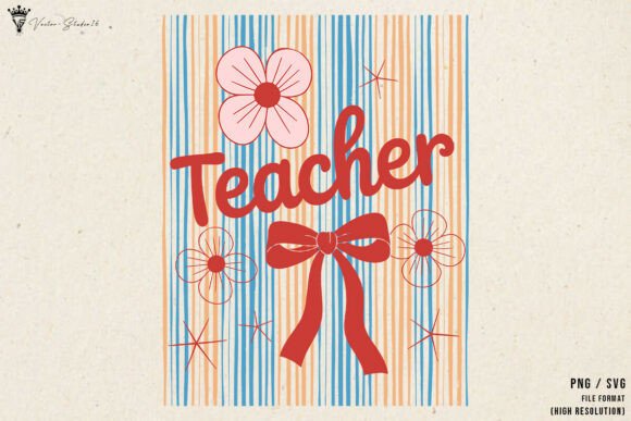 Teacher 4th of July Bow SVG PNG – Graphics & Illustrations