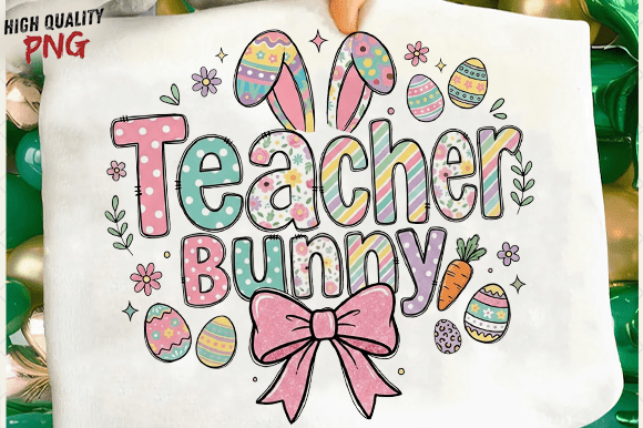 Teacher Bunny PNG, Easter Spring SVG PNG