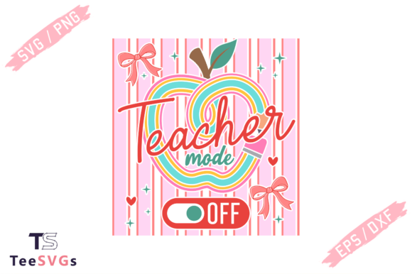 Teacher Mode off Coquette Striped Svg Graphics