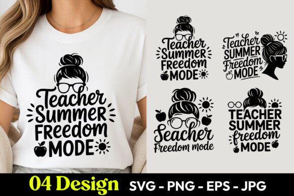 Teacher Summer Freedom Mode SVG PNG: A Vibrant Design Asset for Creative Projects