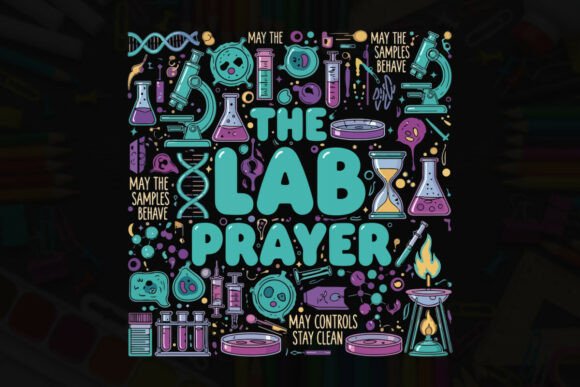 The Lab Prayer Science Typography Design: Graphics for Bold T-Shirt Designs
